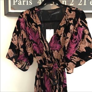 Velvet and silk Zara Wrap Dress